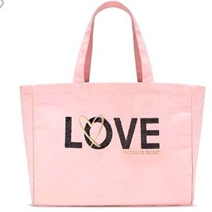 .Victoria’s Secret Canvas with Black Sequins Bag.